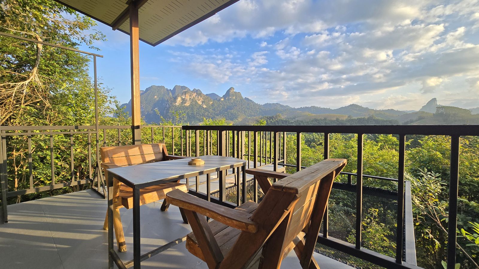 Twin Bed with Mountain View — balcony overlooking the valley