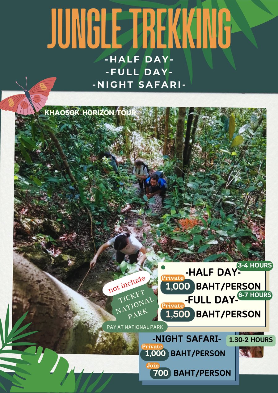 Guide leading a jungle trek through Khao Sok rainforest