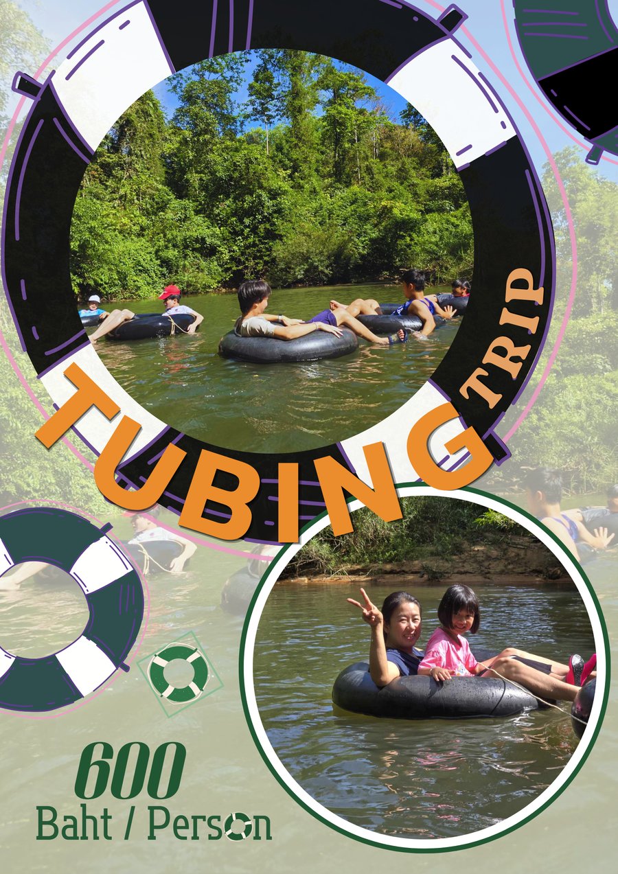 Tubing down the river at Khao Sok